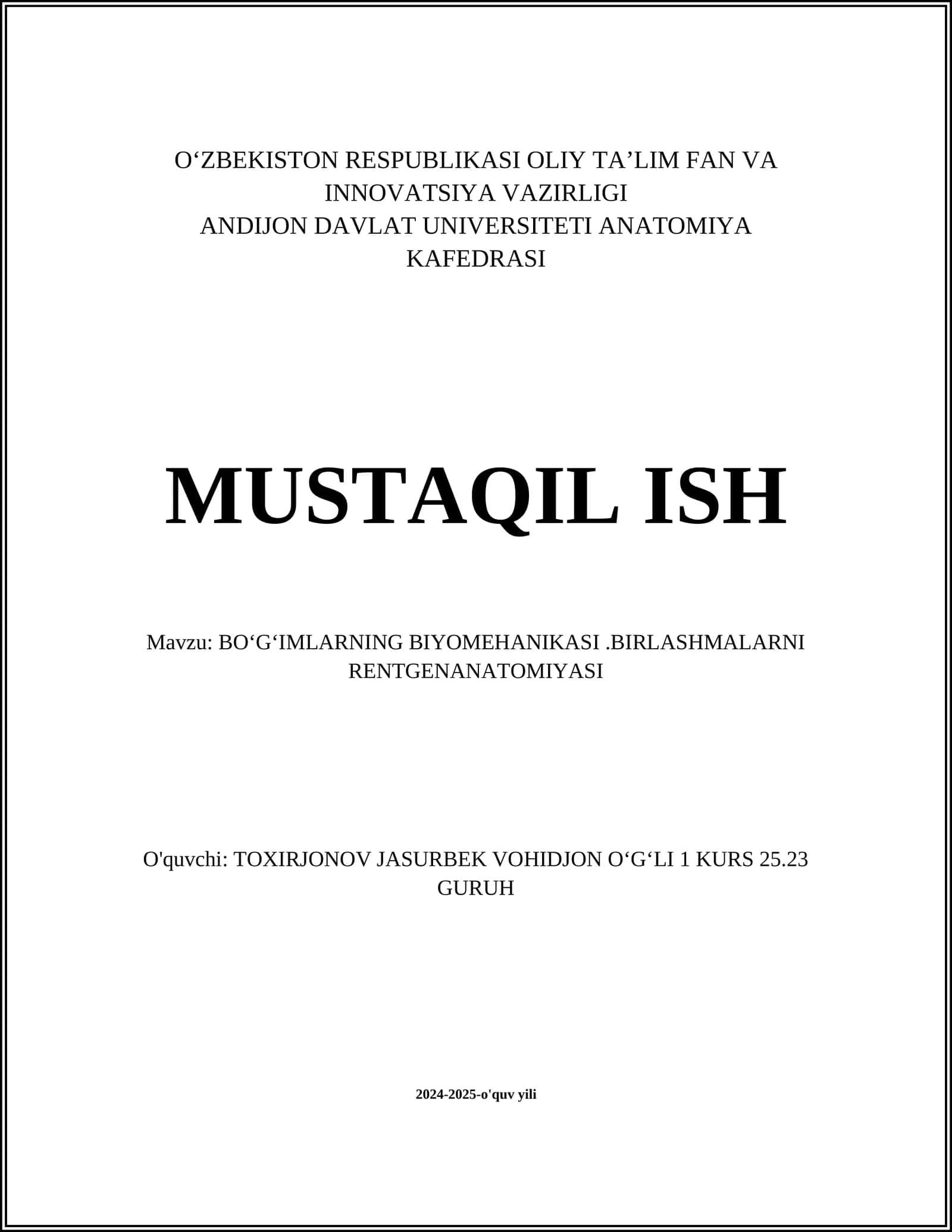 BOʻGʻIMLAR BIYOMEKANIKASI 1