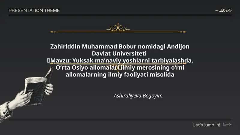 Yuksak maʼnaviy yoshlarni tarbiyalash 1