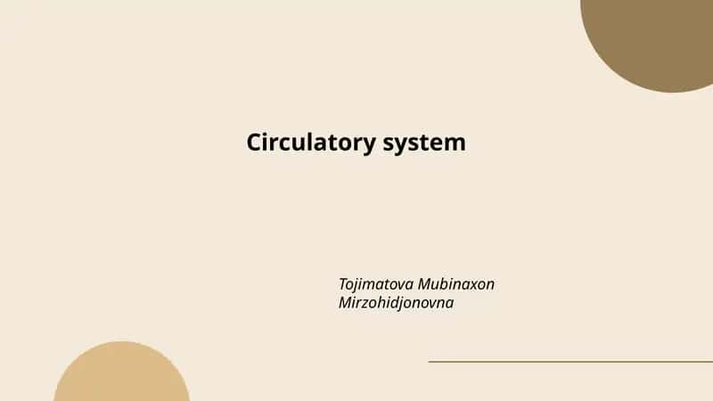 Circulatory system 1