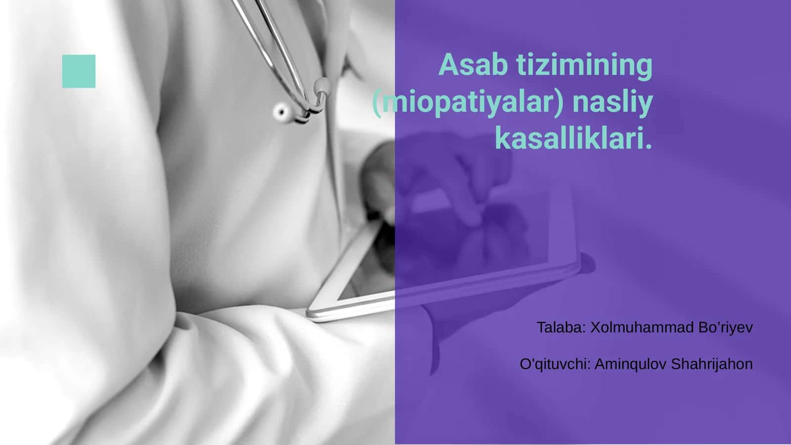 Asab Tizimi (Miopatiyalar) 1