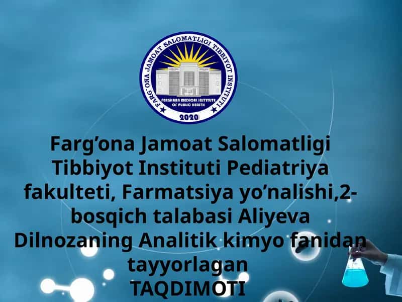 Co*²kationining tibbiyotda qo'llanilishi va dori vositalari tarkibida sifat va miqdorini aniqlash 1