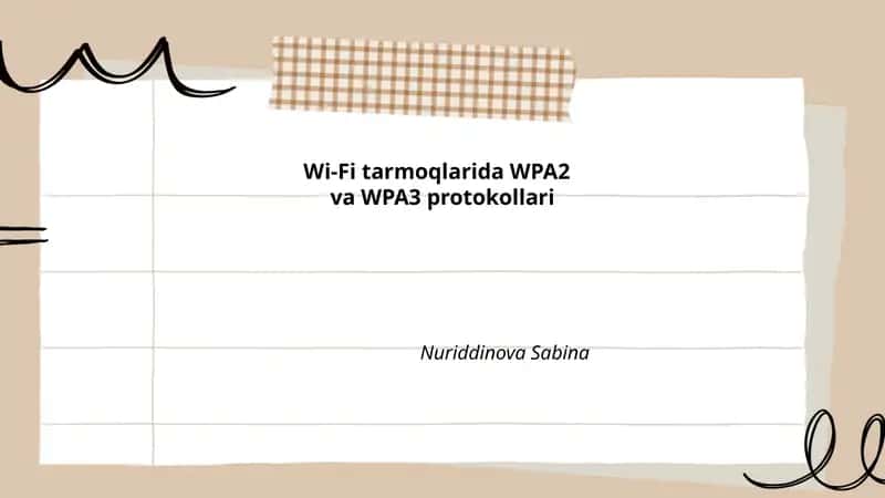 Wi-Fi tarmoqlarida WPA2 va WPA3 protokollari 1