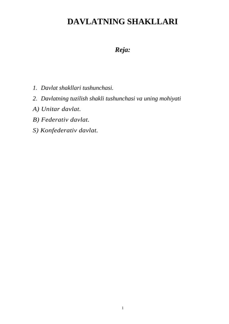 Davlatning Shakllari 1