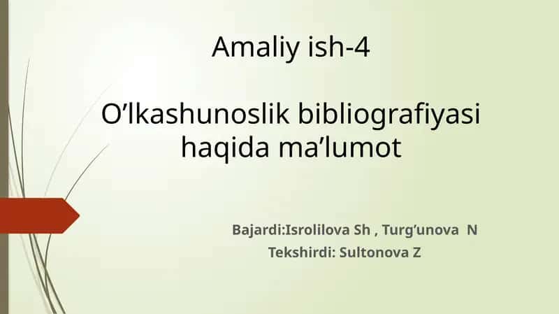 O’lkashunoslik bibliografiyasi 1