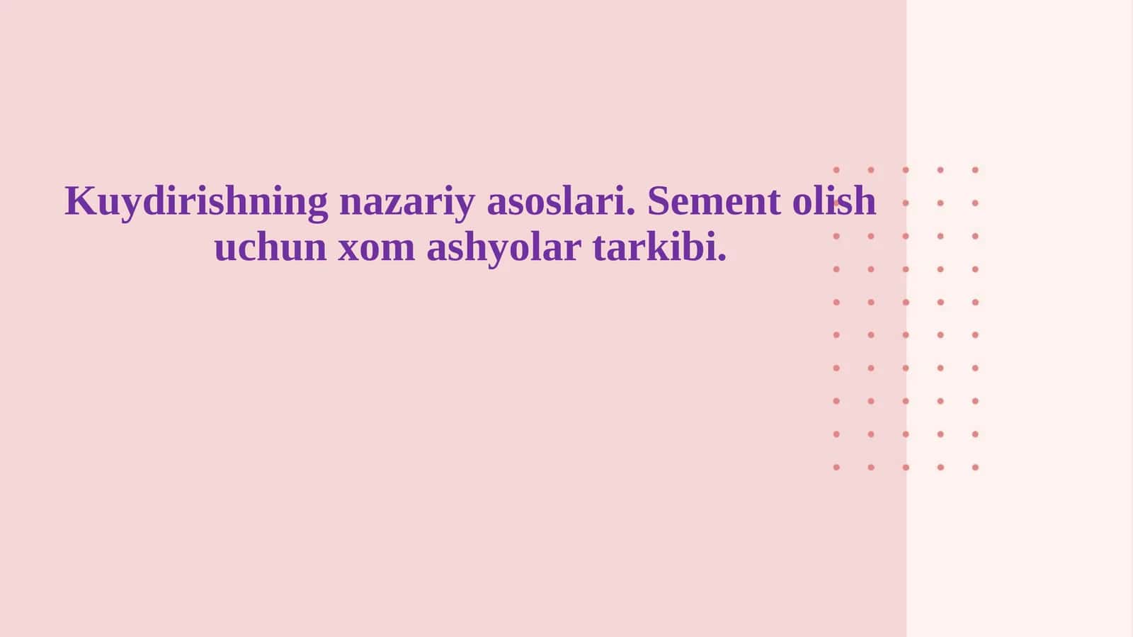 Kuydirishning nazariy asoslari. Sement olish uchun xom ashyolar tarkibi. 1