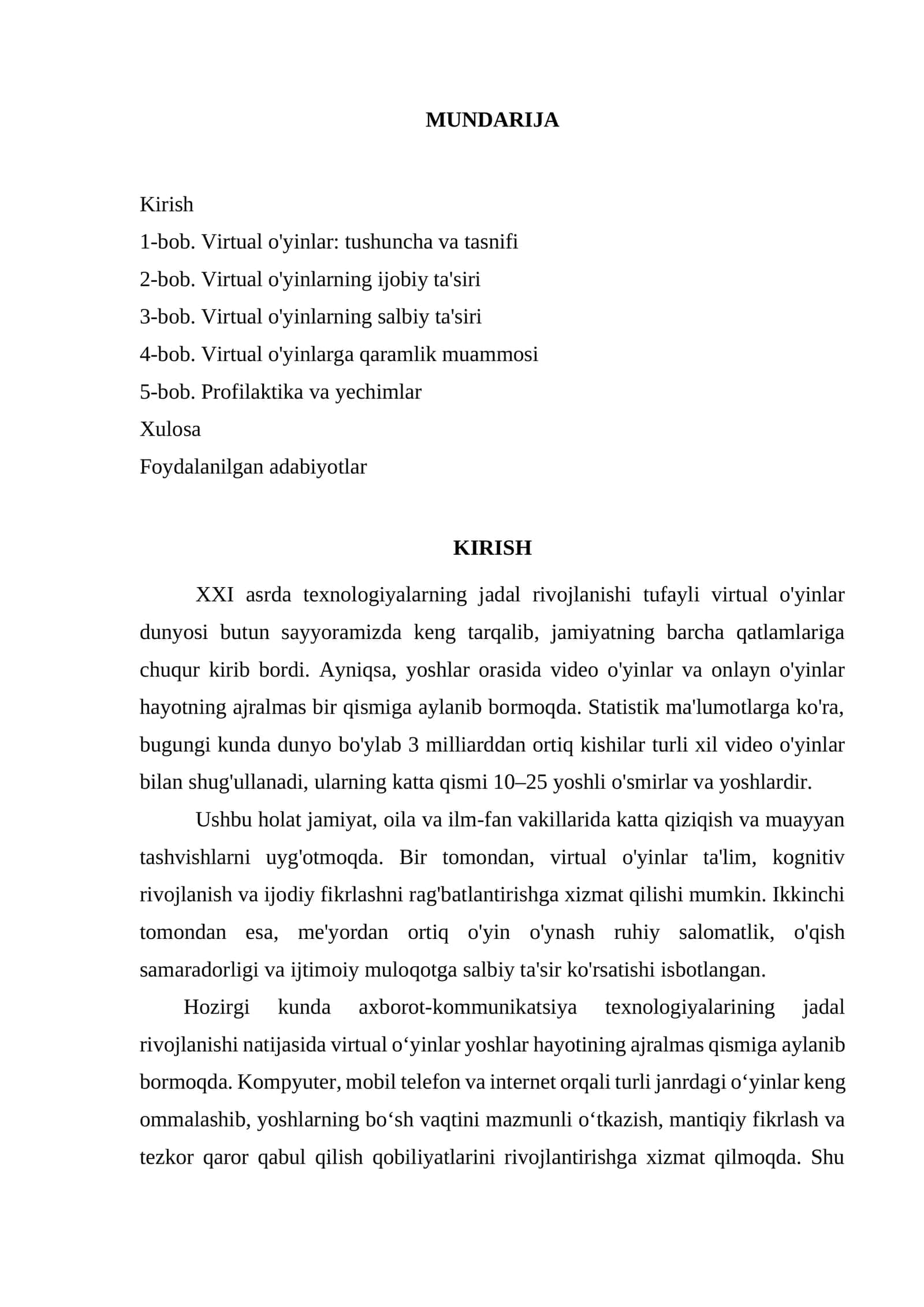 VIRTUAL O'YINLAR: TUSHUNCHA VA TASNIFI 1