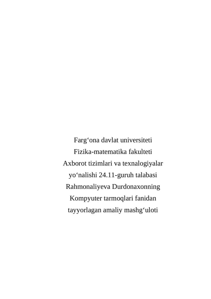 Tarmoq qurilmalari va ularning vazifalari 1