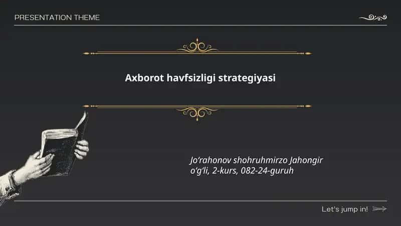 Axborot havfsizligi strategiyasi 1