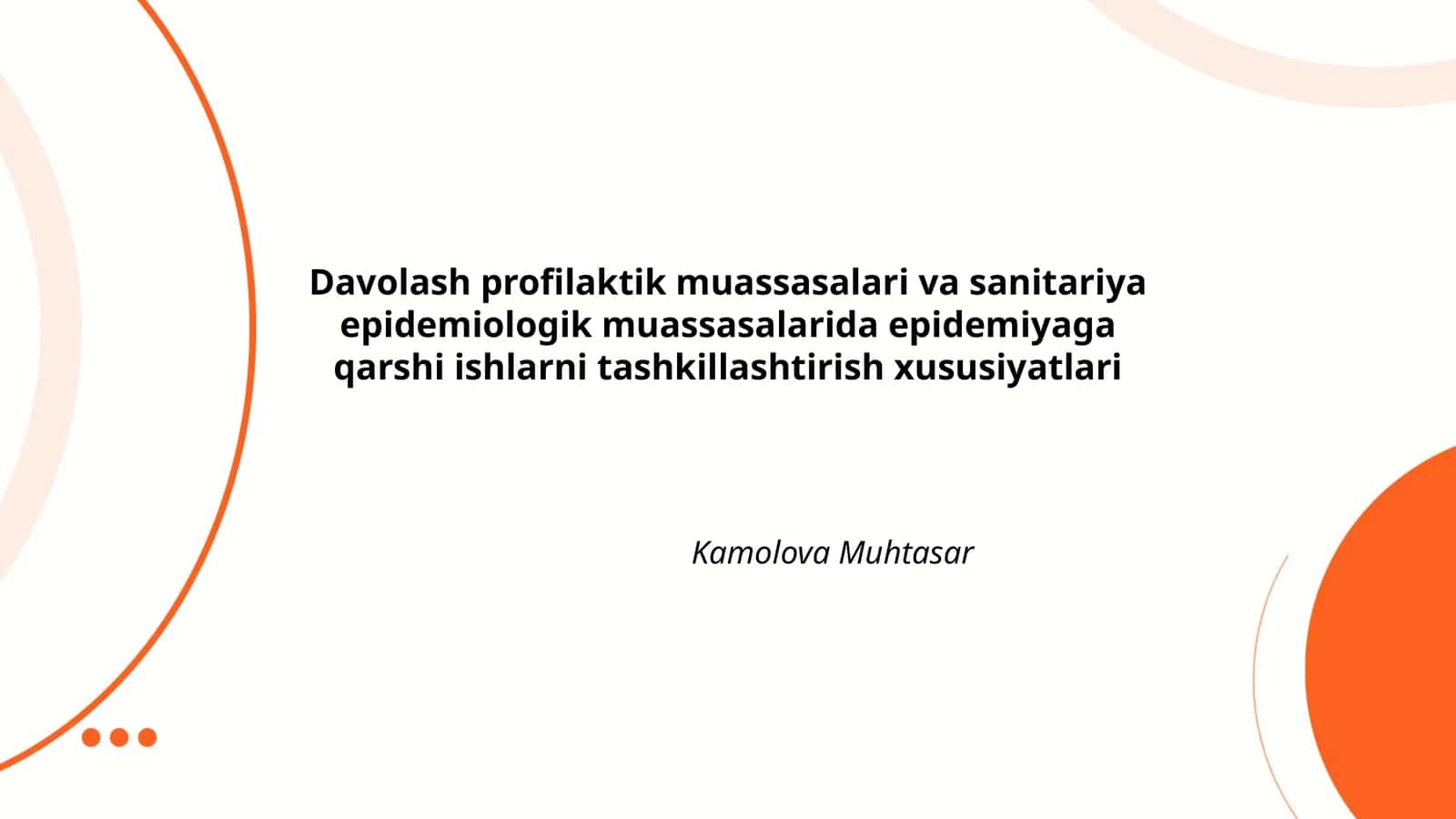Davolash profilaktik muassasalari va sanitariya epidemiologik muassasalarida epidemiyaga qarshi ishlarni tashkillashtirish xususiyatlari 1