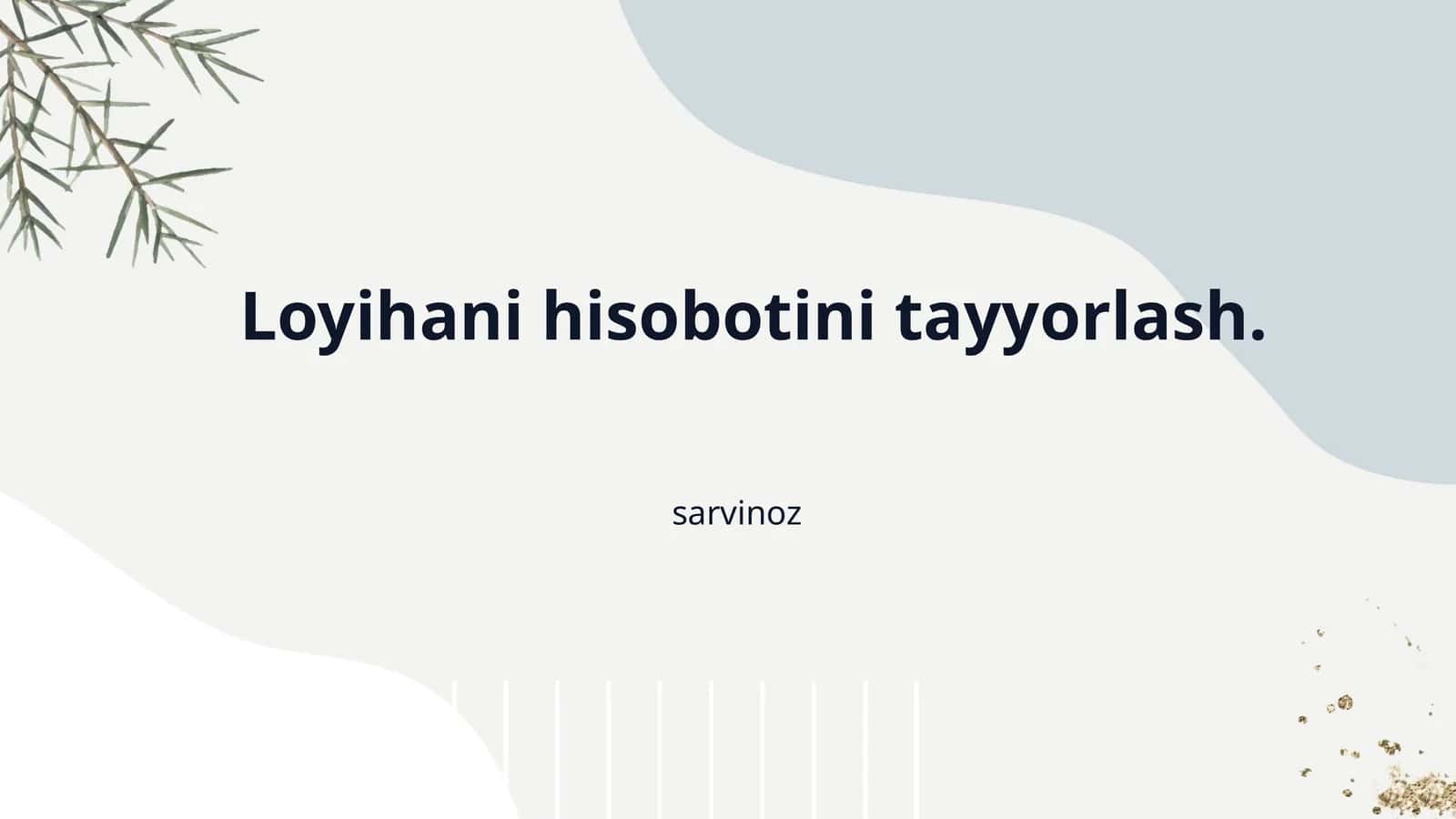 Loyihani hisobotini tayyorlash. 1
