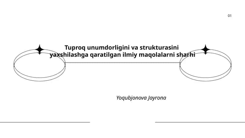 Tuproq unumdorligini va strukturasini yaxshilashga qaratilgan ilmiy maqolalarni sharhi 1
