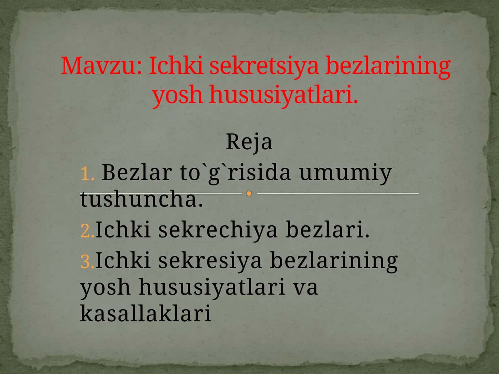 Ichki sekretsiya bazalarining yoshga doir xususiyatlari 1