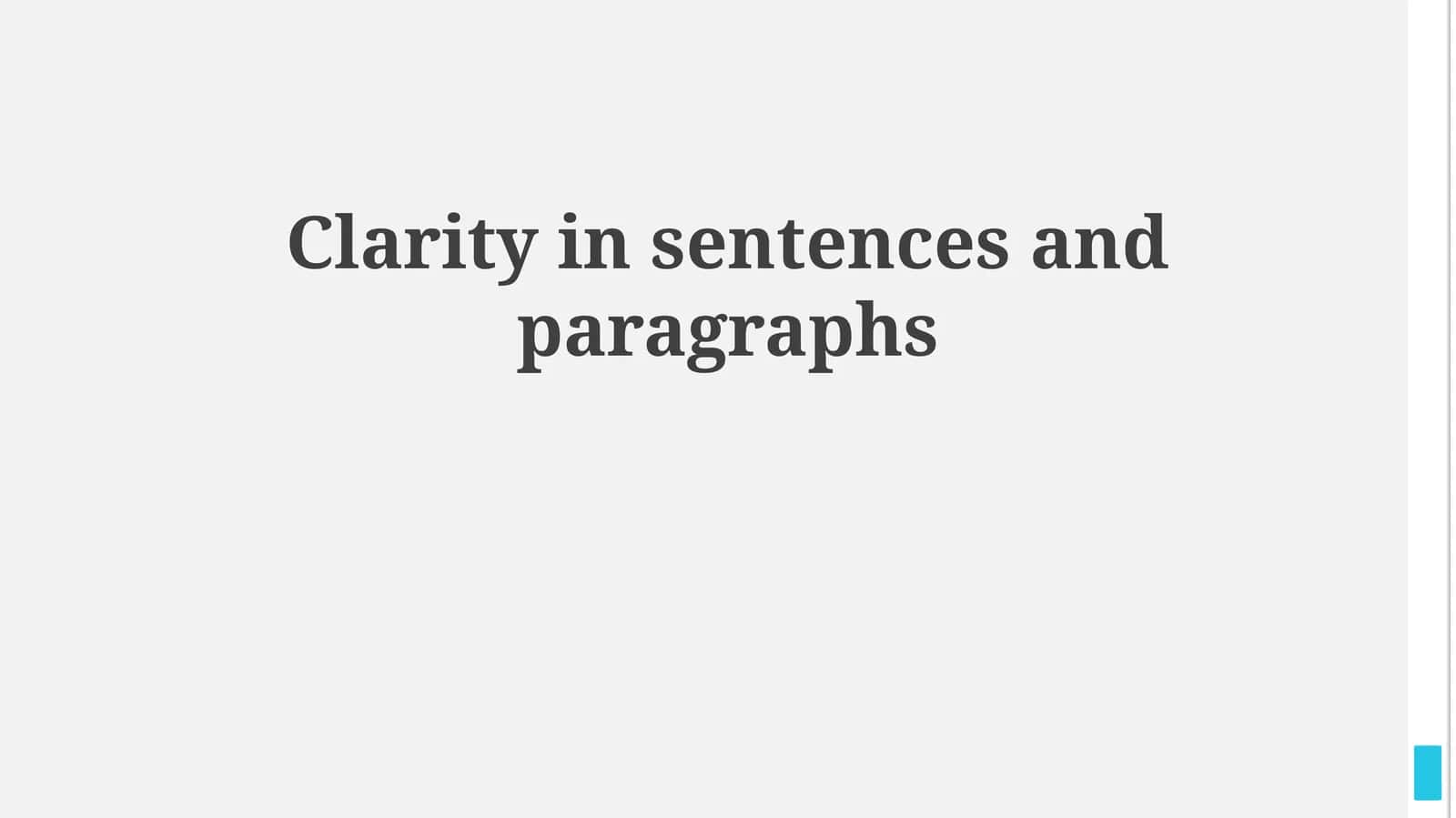 Clarity in sentences and paragraphs 1