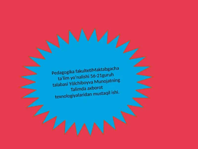 Pedagogikafakulteti Maktabgacha taʼlim yoʻnalishi 1