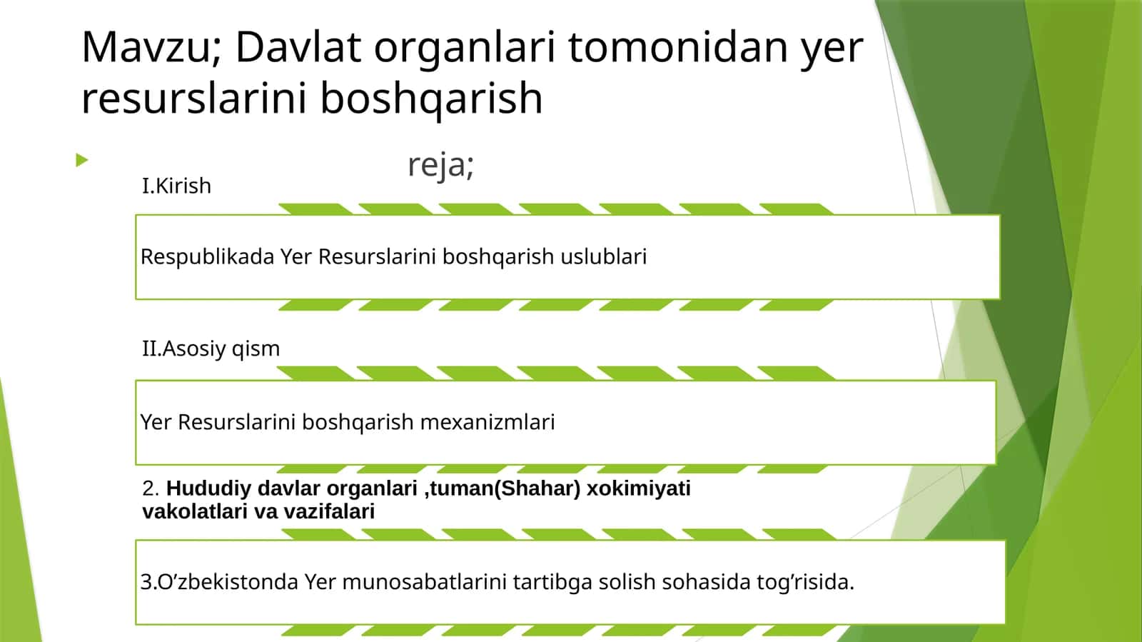 Davlat organlari tomonidan yer resurslarini boshqarish 1
