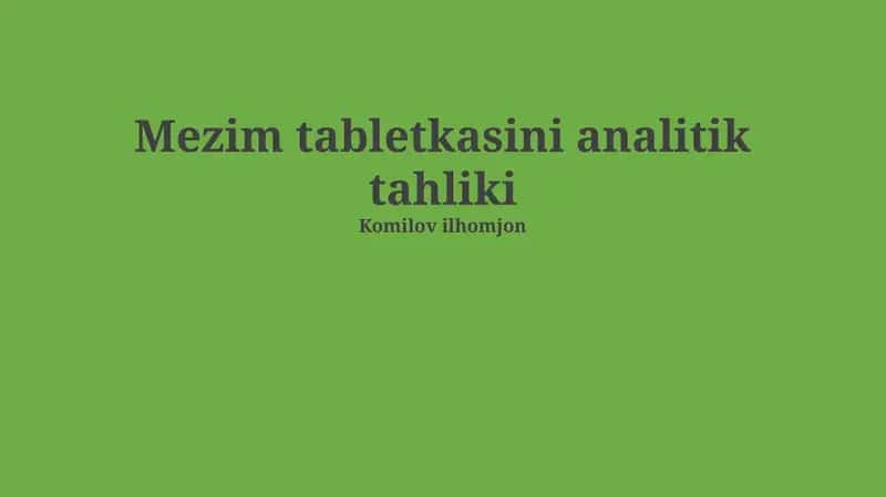 Mezim tabletkalari 1