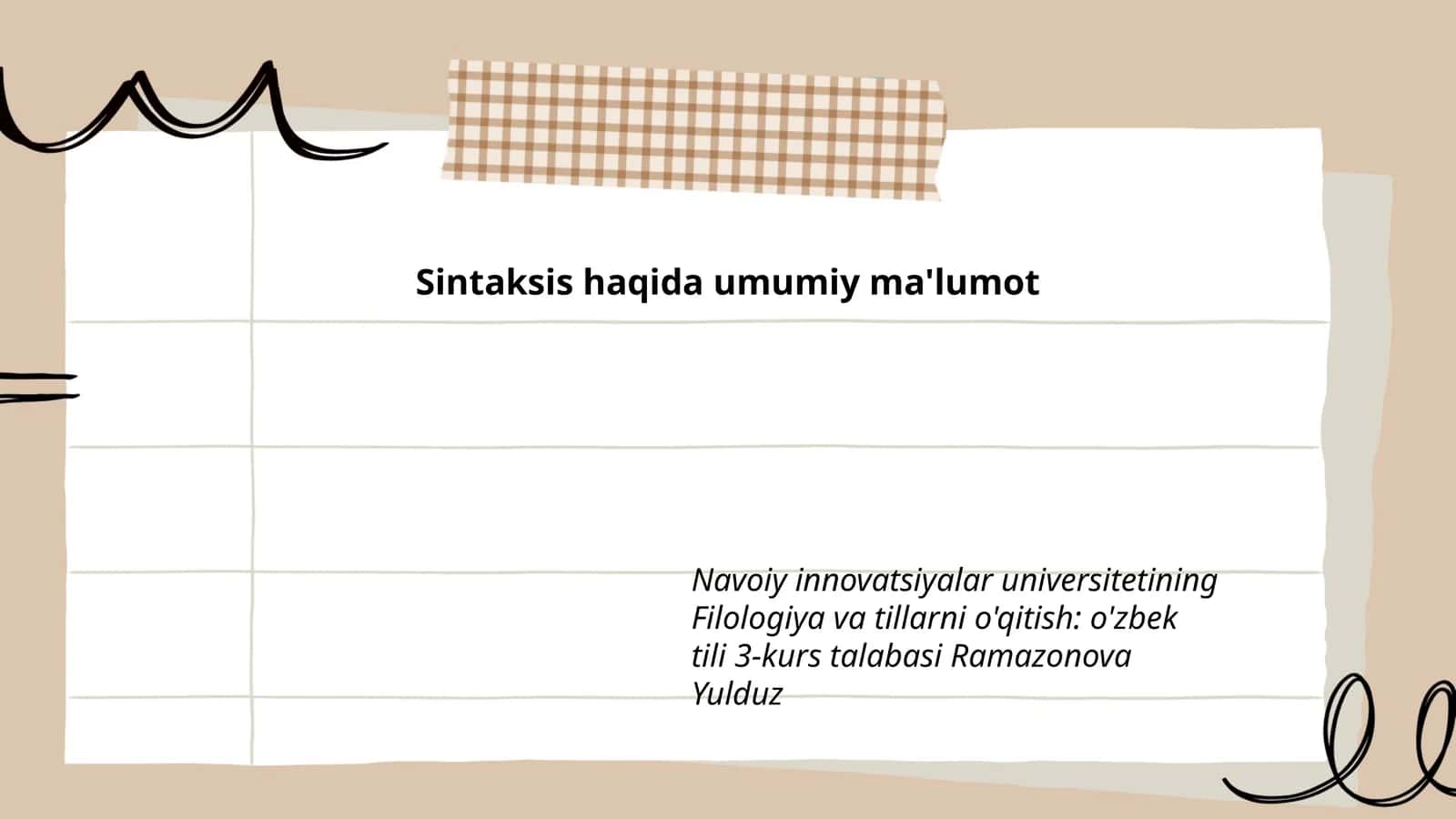 Sintaksis haqida umumiy ma'lumot 1