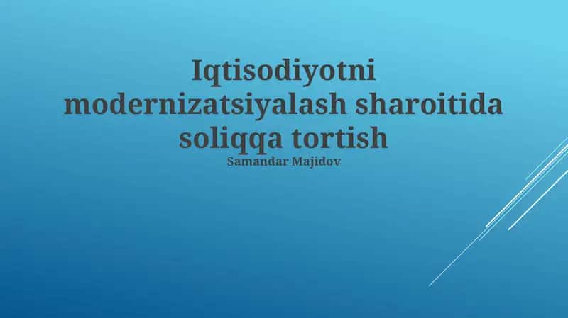 Soliq Siyosati va Iqtisodiy O'sish 1