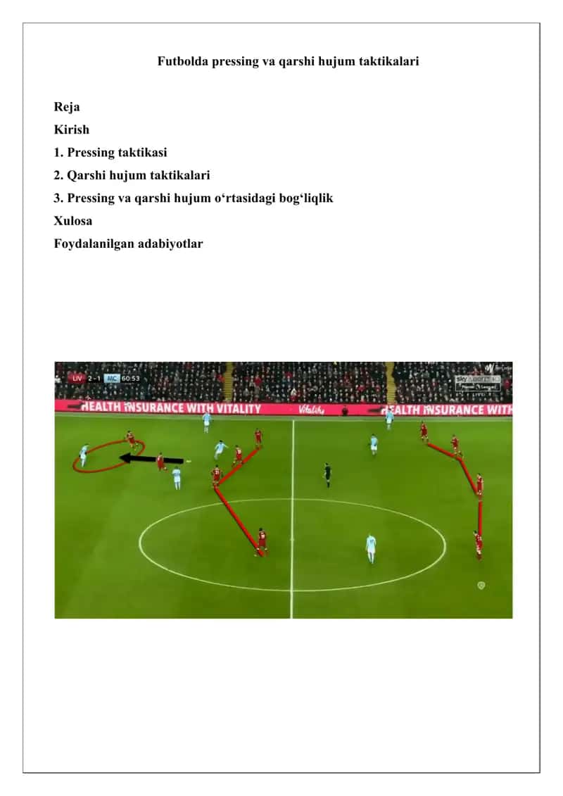 Futbolda pressing va qarshi hujum taktikalari 1