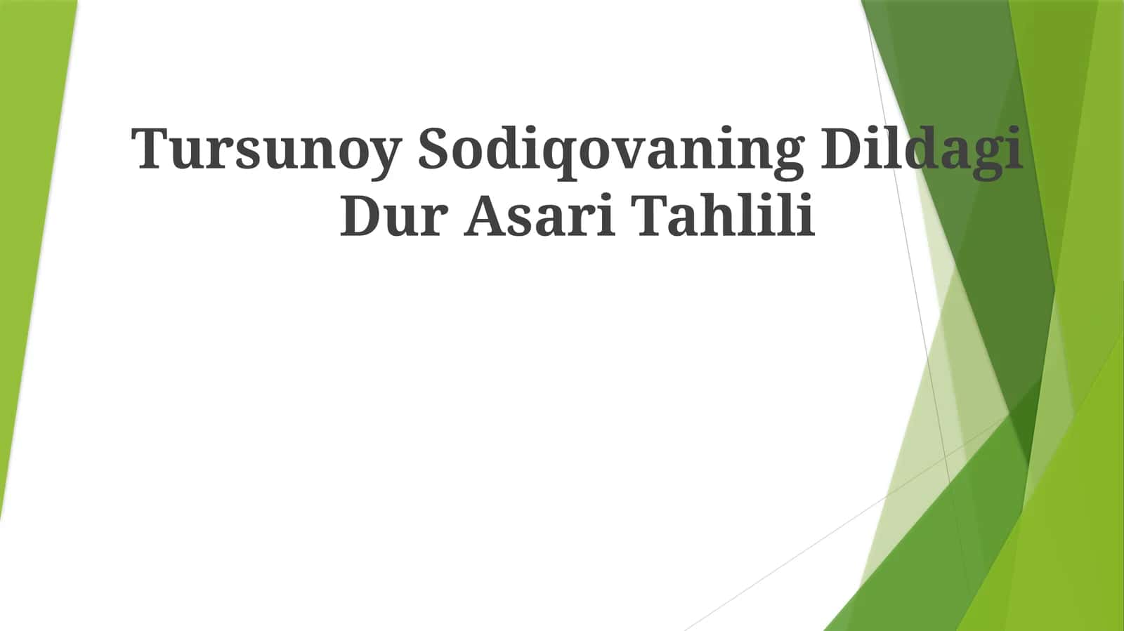 Tursunoy Sodiqovaning Dildagi Dur Asari Tahlili 1