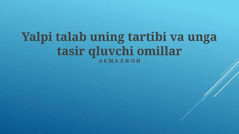 Umumiy talabning makroiqtisodiy modellashtirilishi 1