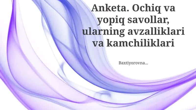 So'rovnomalar 1