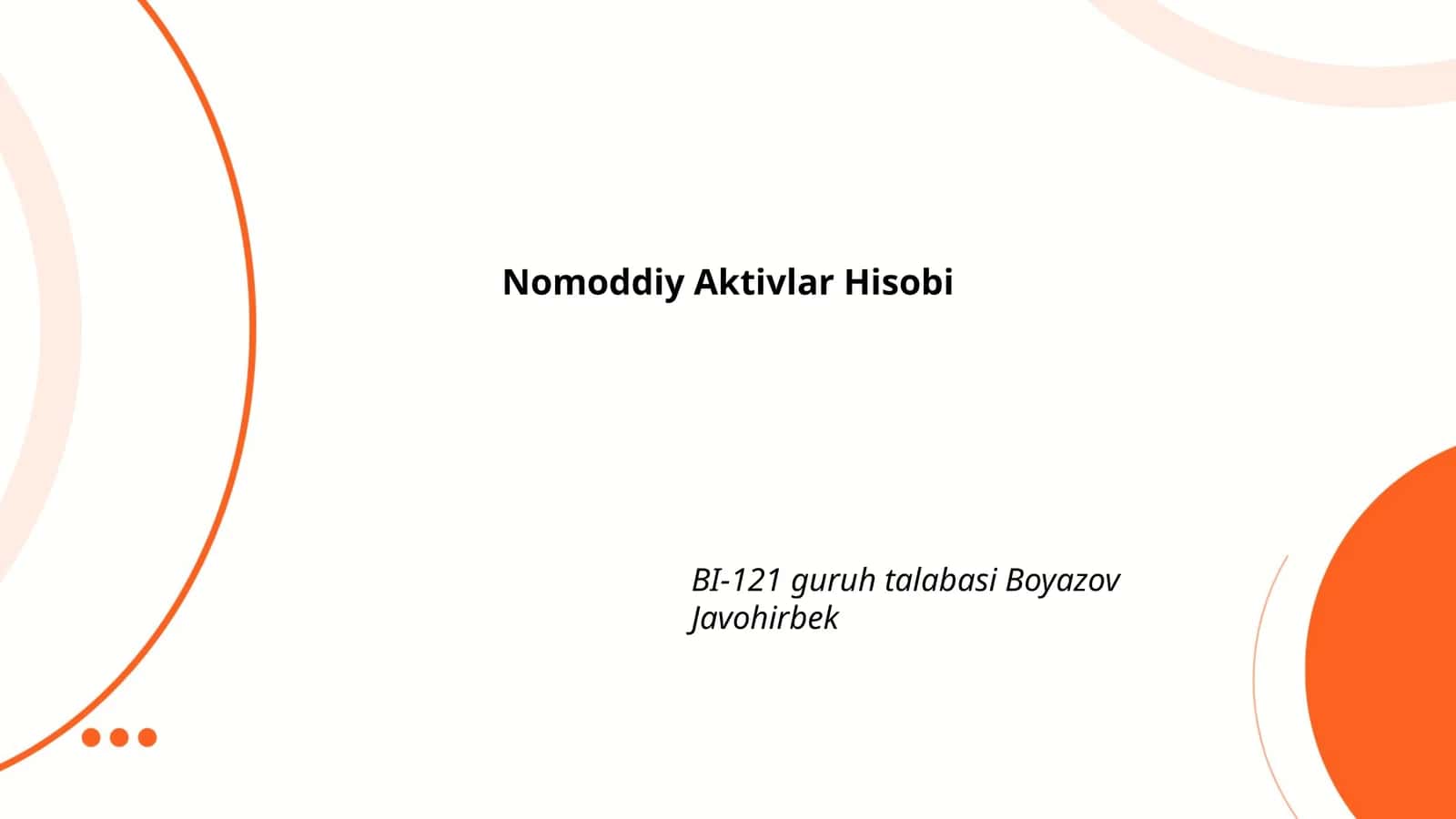 Nomoddiy Aktivlar Hisobi 1
