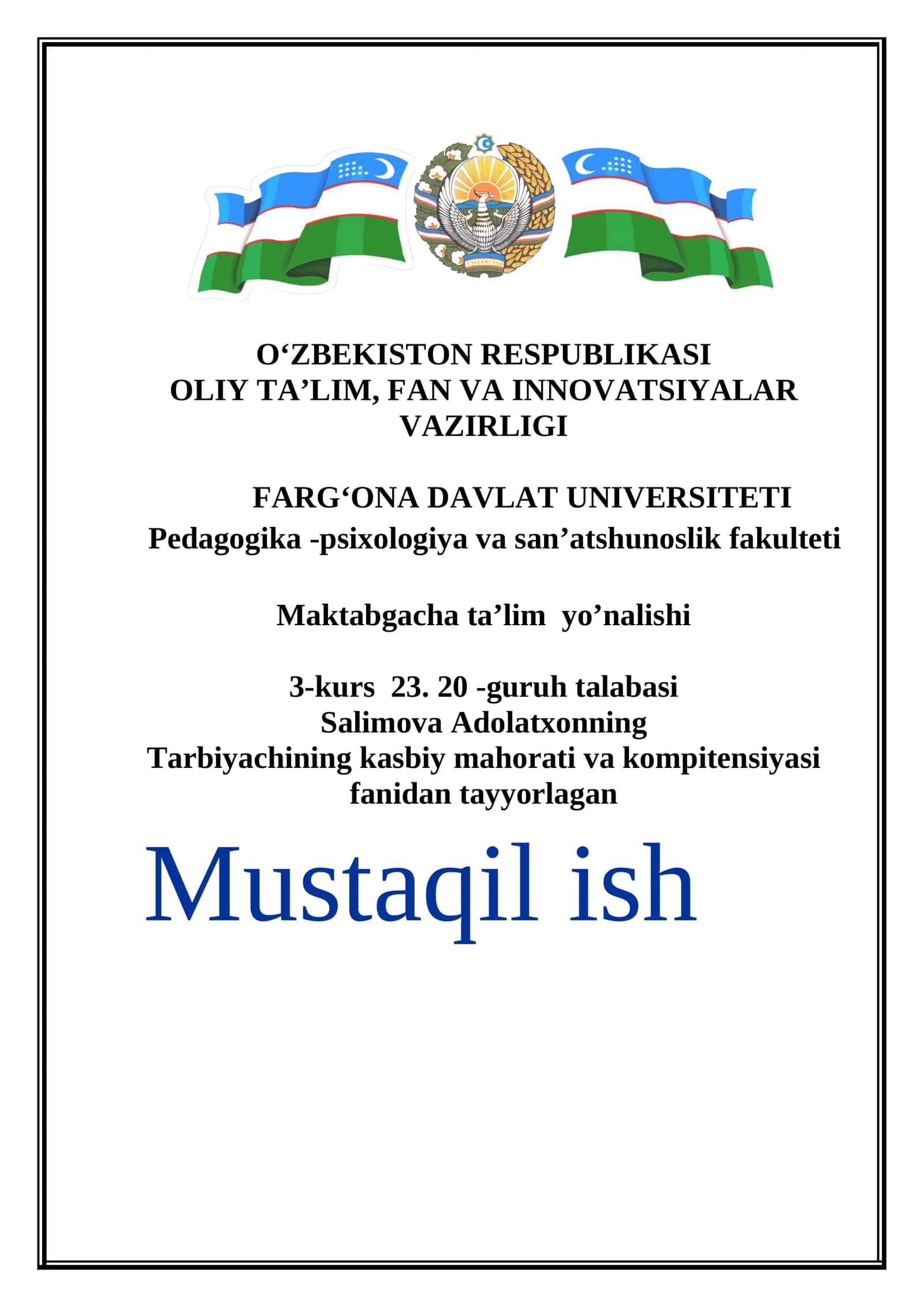 Pedagogik odob va muomala odobi 1