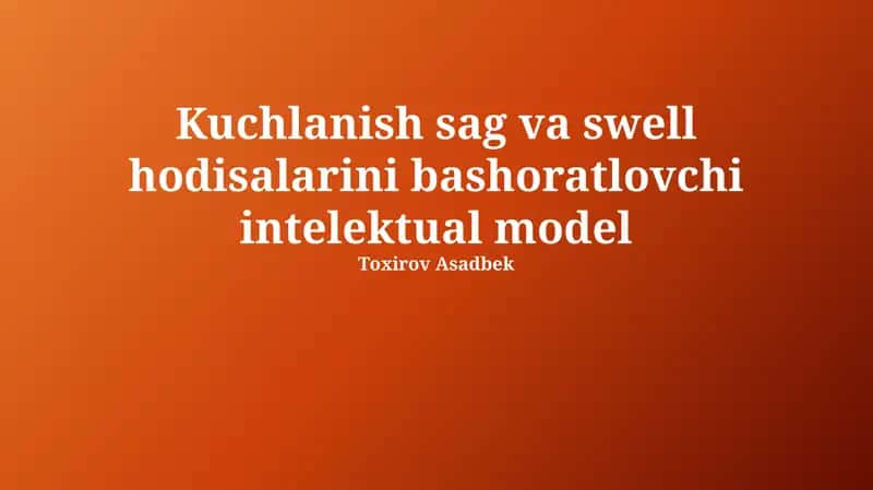 Kuchlanish sag va swell hodisalarini bashoratlovchi intelektual model 1