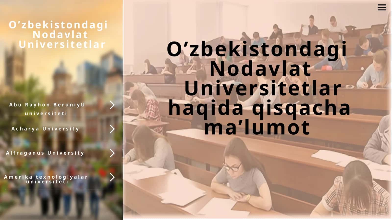 universitetlar haqida shablon 1