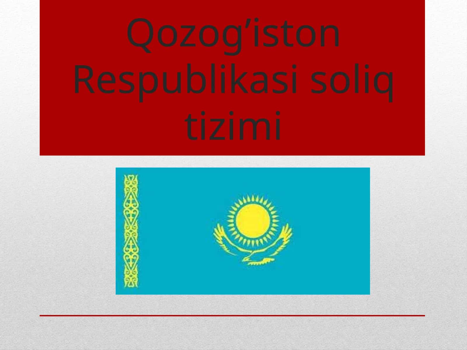 Qozog'iston Respublikasi soliq tizimi 1
