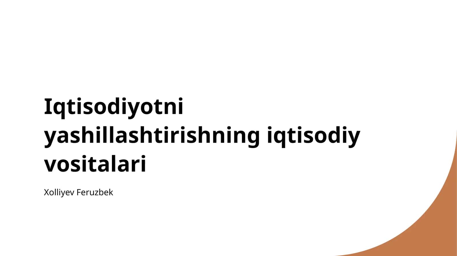Iqtisodiyotni yashillashtirishning iqtisodiy vositalari 1