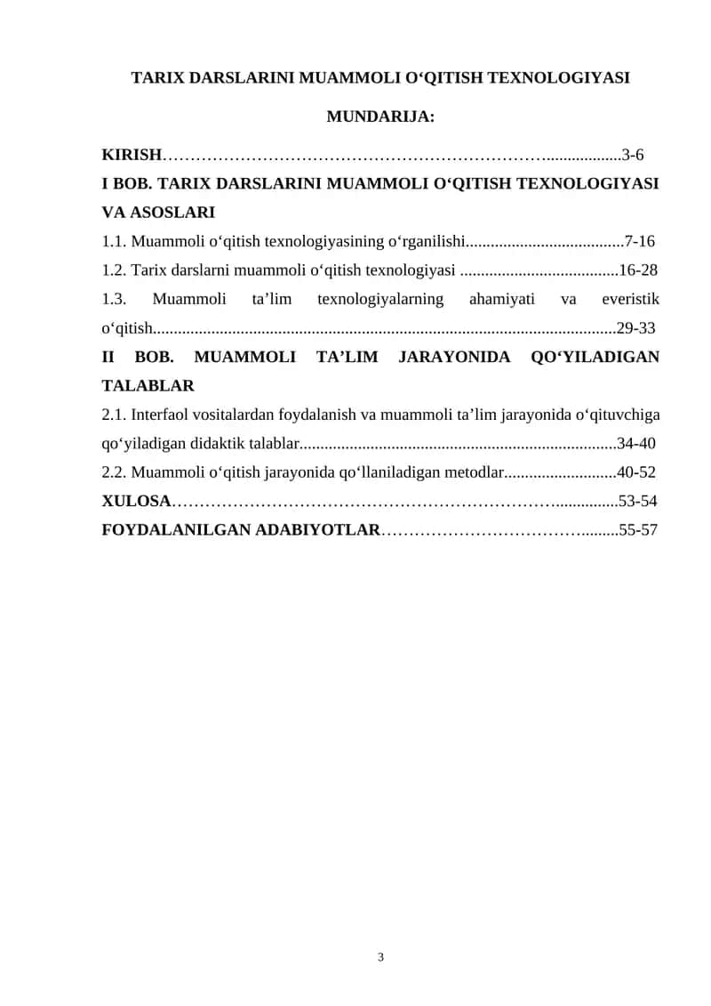 TARIX DARSLARINI MUAMMOLI O‘QITISH TEXNOLOGIYASI 1