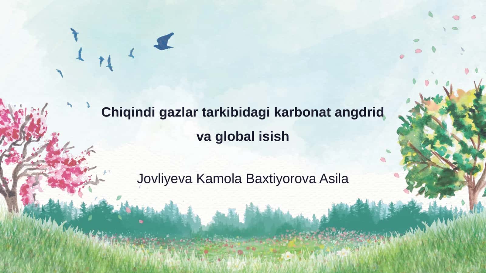 Chiqindi gazlar tarkibidagi karbonat angdrid va global isish 1