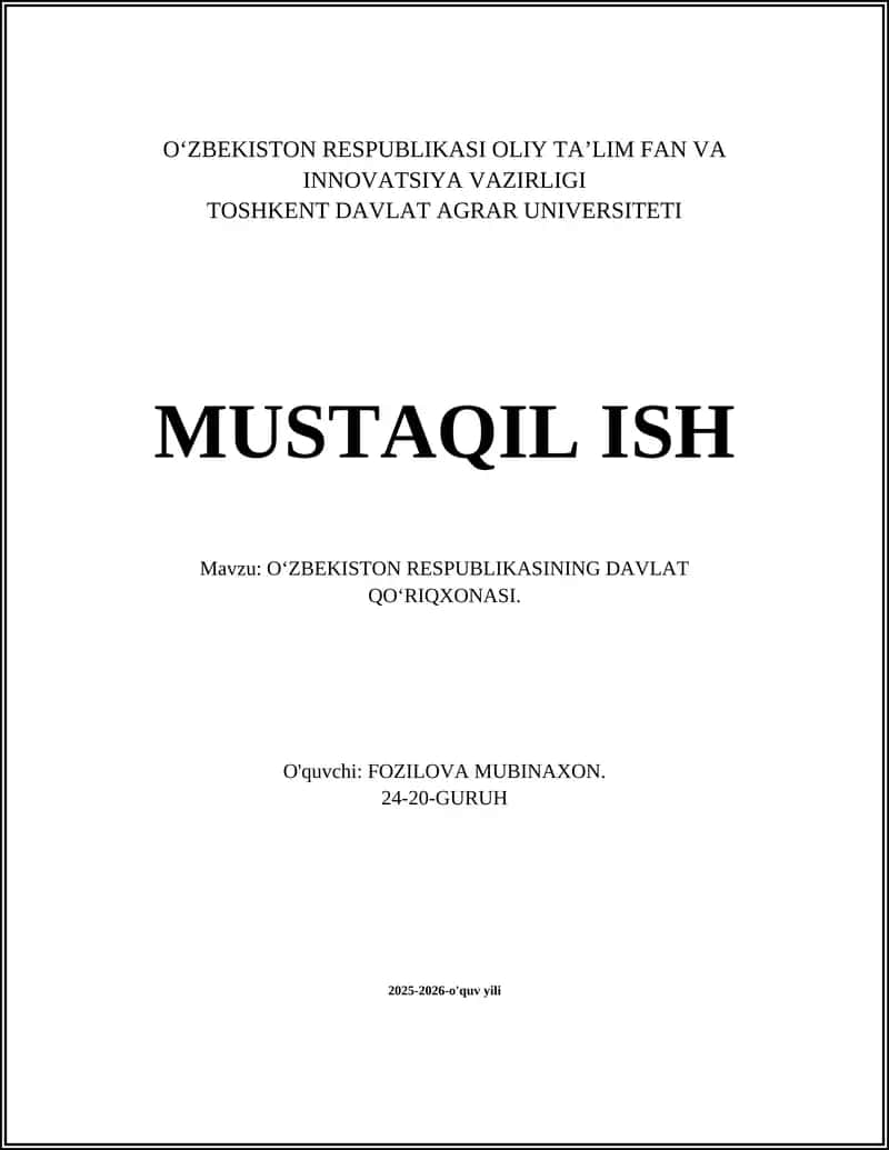 Oʻzbekiston Respublikasining Davlat Qoʻriqxonasi 1