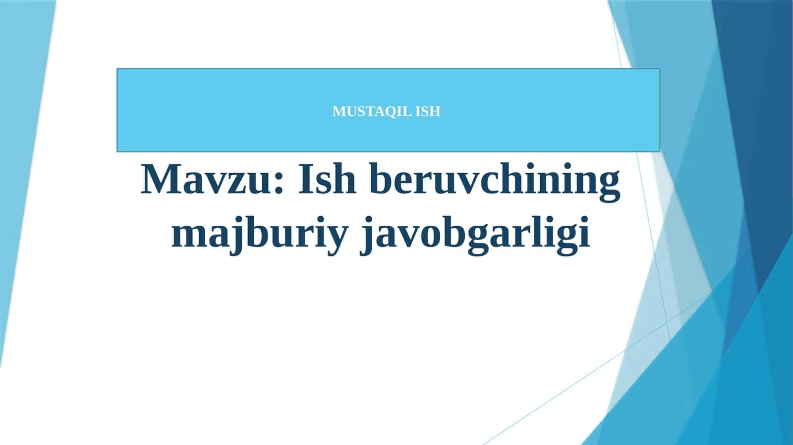 Ish beruvchining majburiy javobgarligi 1