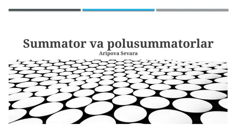 Summator va polusummatorlar 1