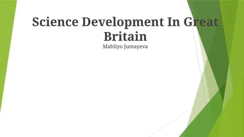 Science Development In Great Britain 1