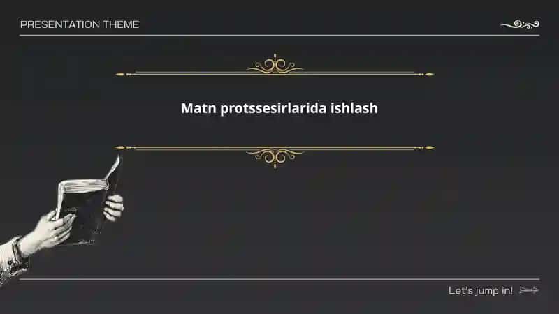 Matn protssesirlarida ishlash