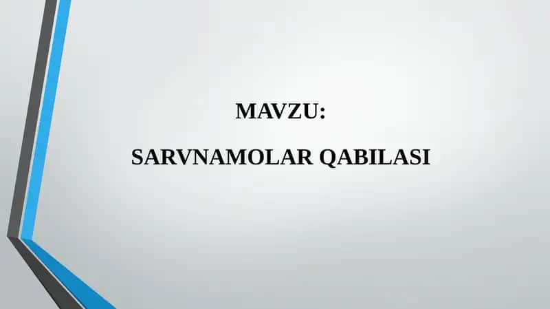 SARVNAMOLAR QABILASI 1