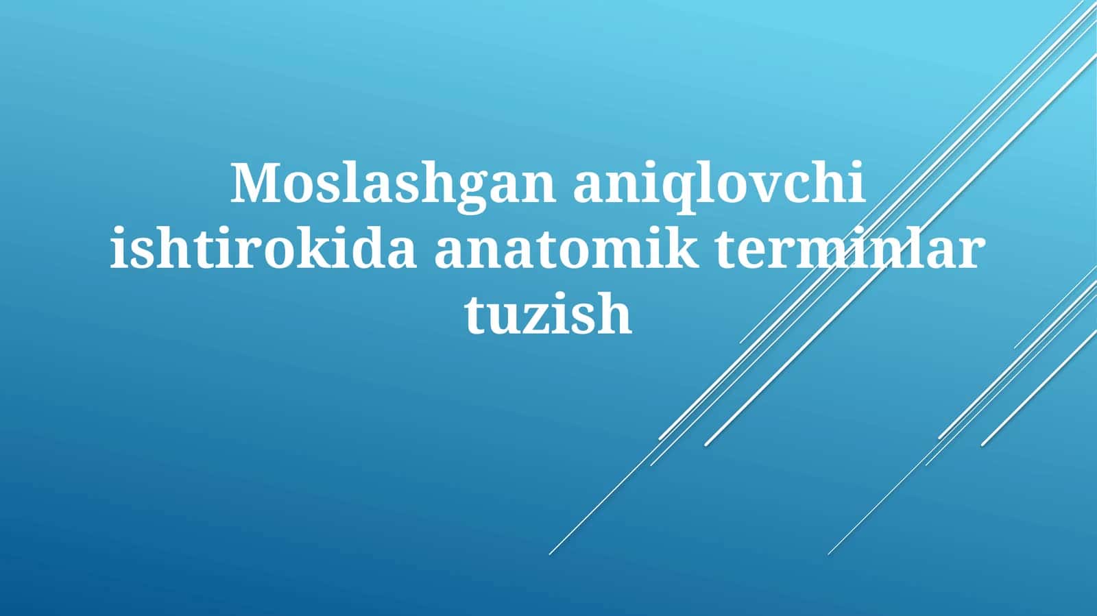 Anatomik terminlar tuzish 1