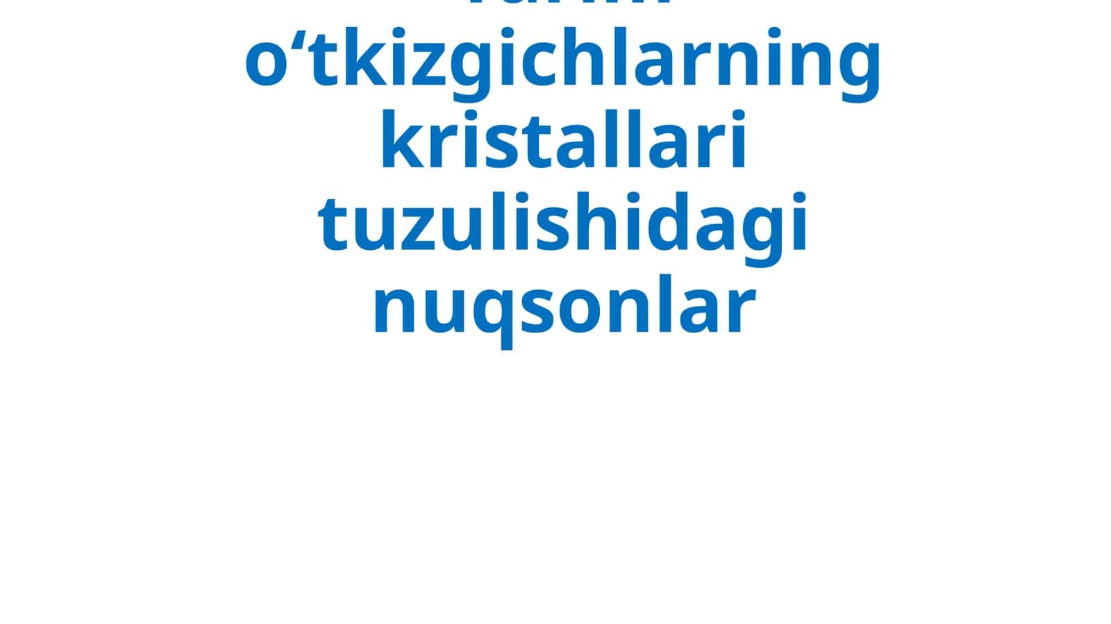 Yarim o'tkazgichlar 1