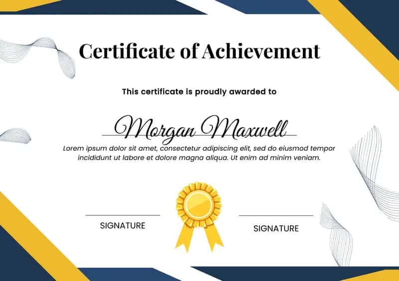 Certificate of Achievement 1