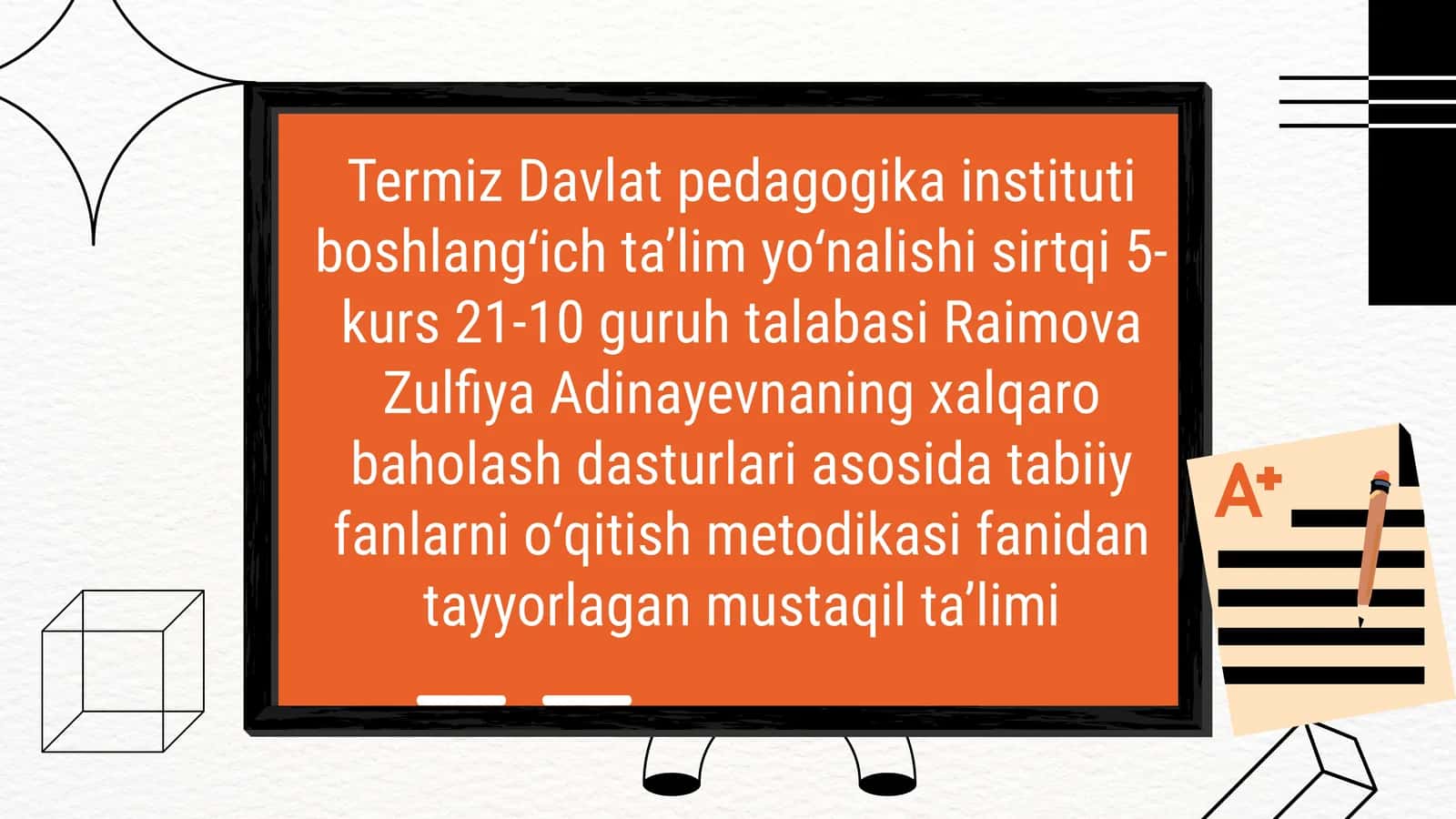 Xalqaro baholash dasturlari asosida tabiiy fanlarni oʻqitish metodikasi 1
