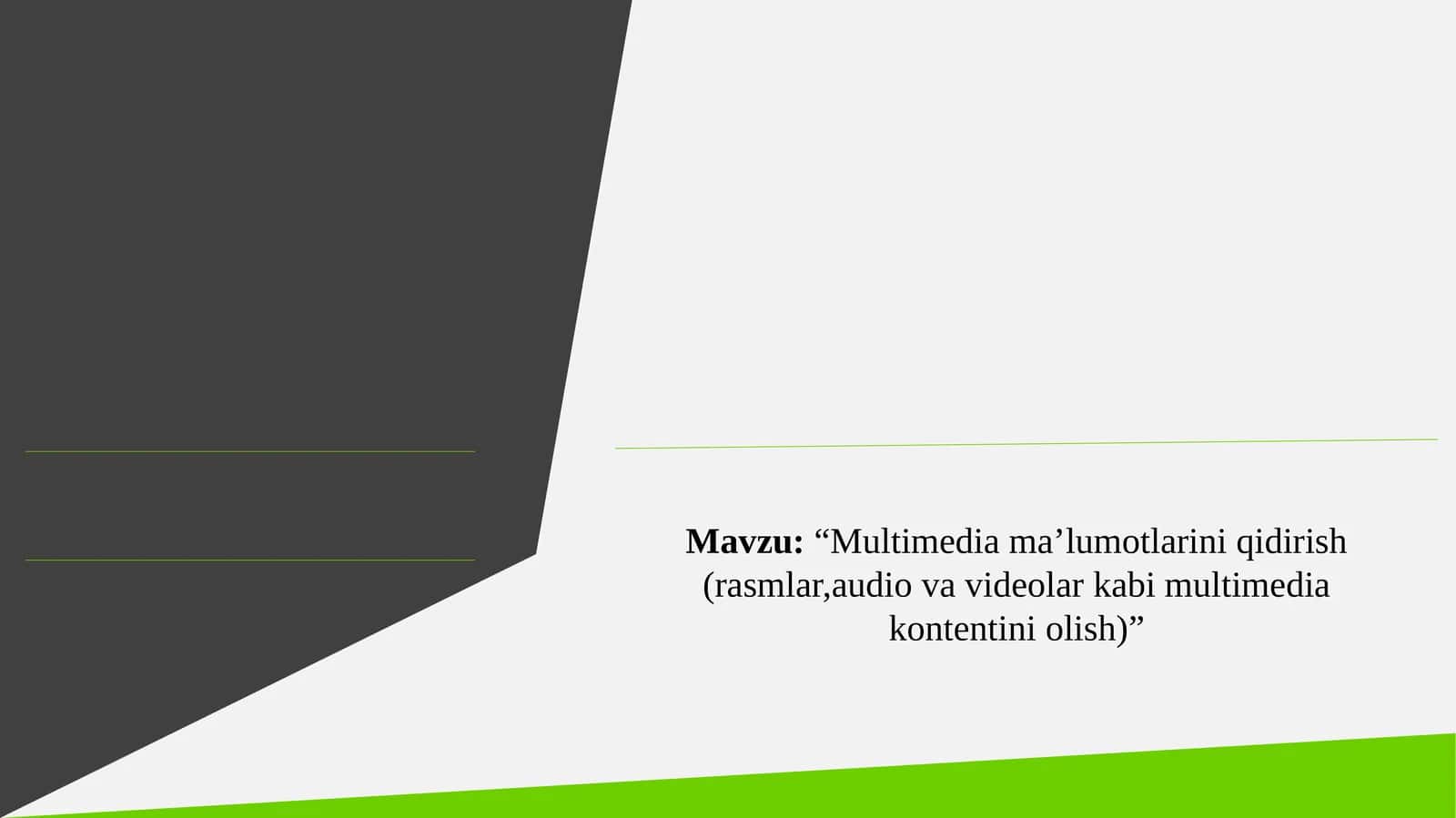 Multimedia maʼlumotlarini qidirish (rasmlar,audio va videolar kabi multimedia kontentini olish) 1