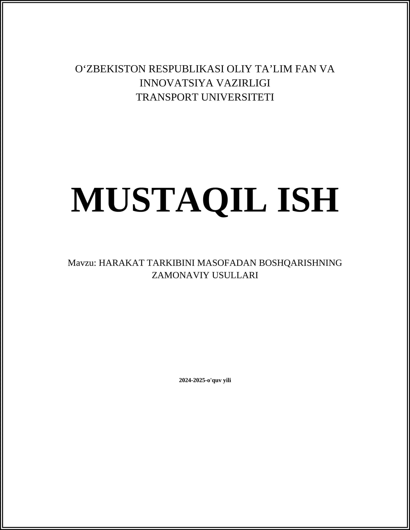 HARAKAT TARKIBINI MASOFADAN BOSHQARISHNING ZAMONAVIY USULLARI 1