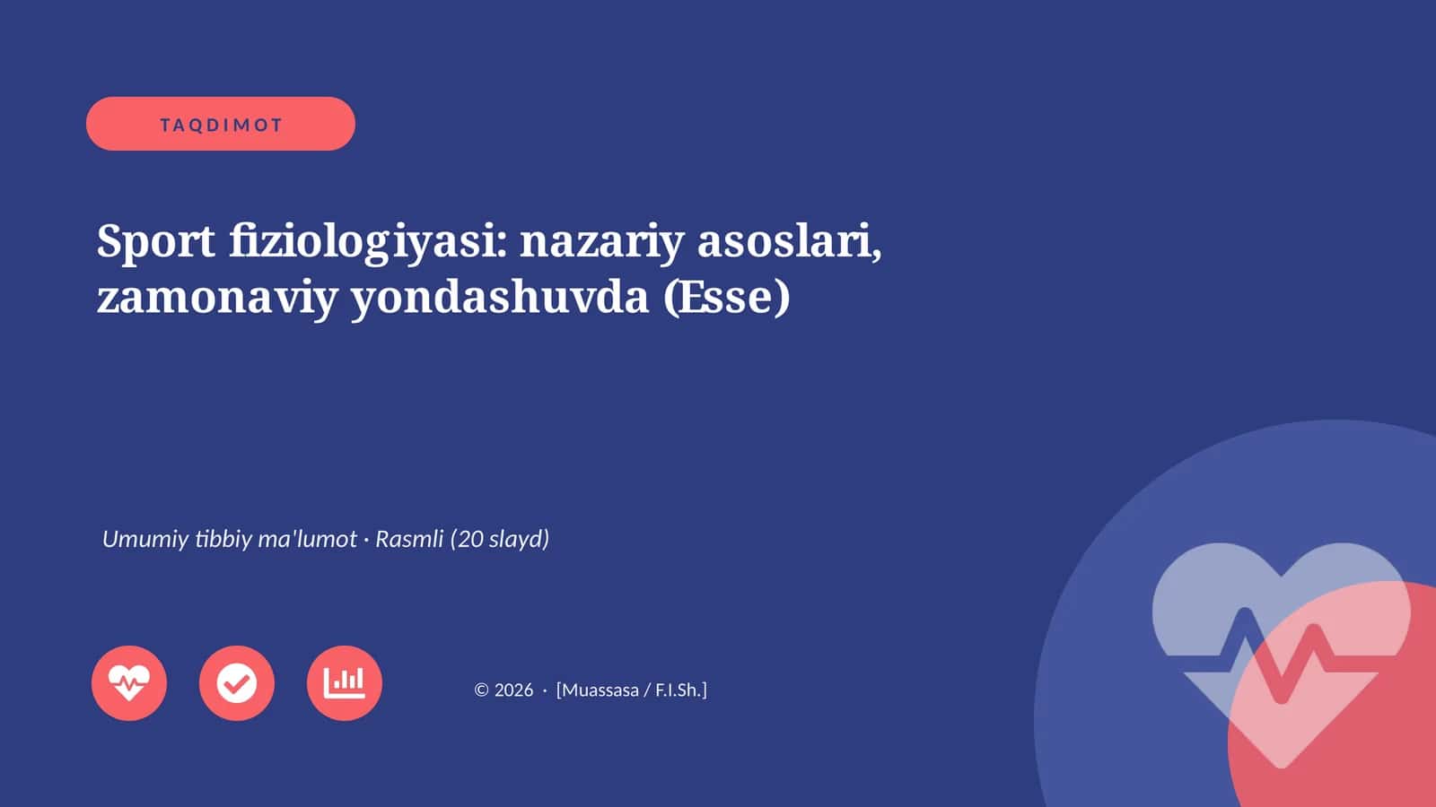 Sport fiziologiyasi: nazariy asoslari, zamonaviy yondashuvda (Esse) 1