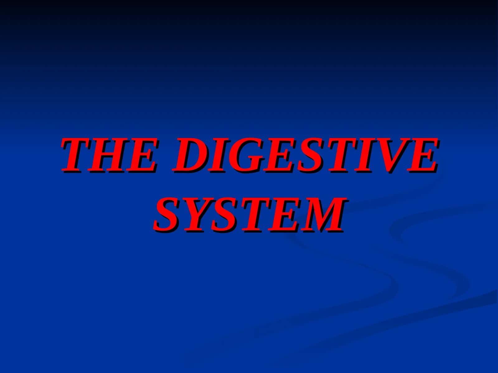 THE DIGESTIVE SYSTEM 1