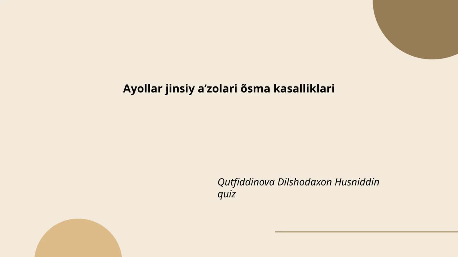 Ayollar jinsiy a’zolari õsma kasalliklari 1