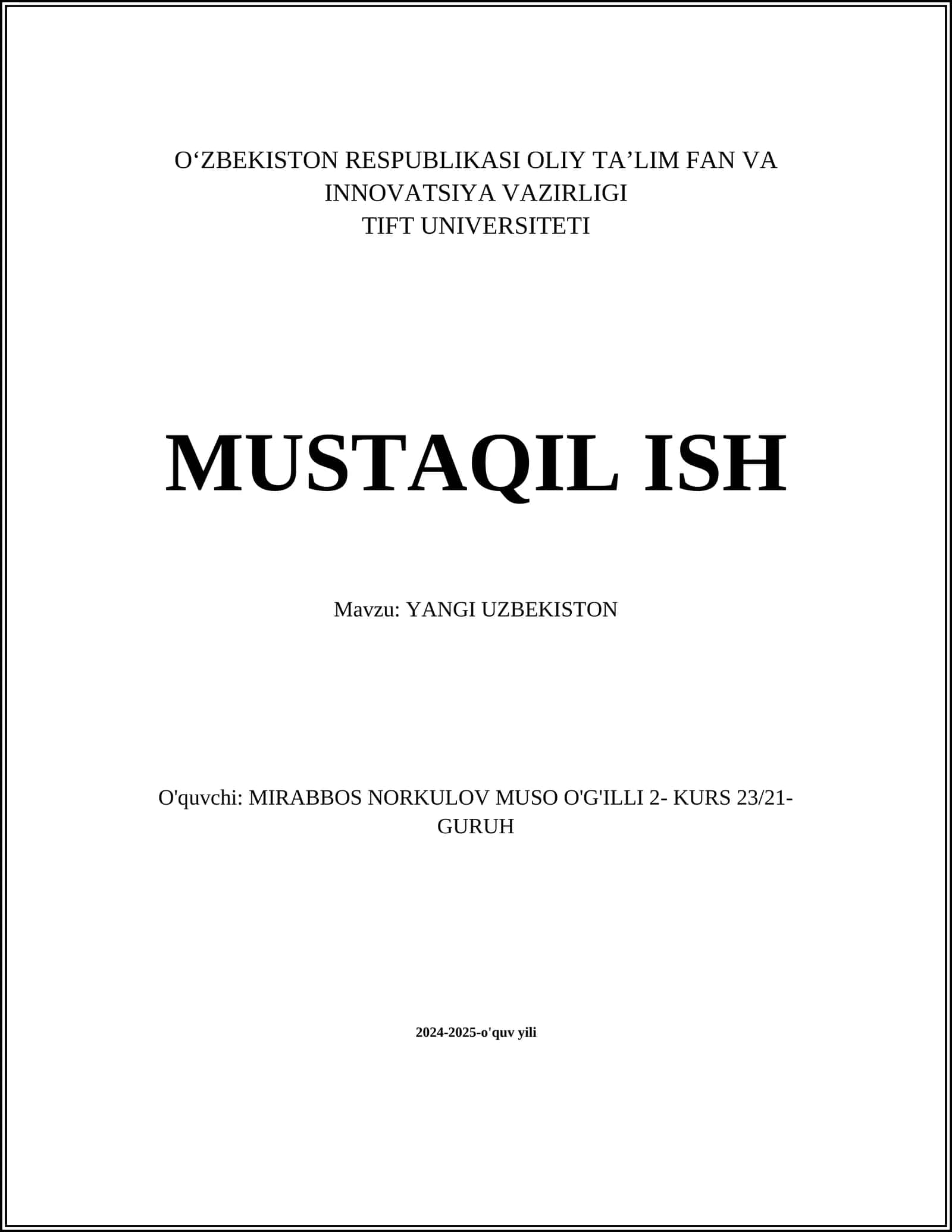 Yangi O‘zbekistonning islohot dasturlari 1